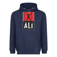 Navy ali the legend Heavyweight Hoodie - artisFamous