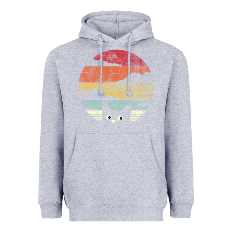 Cat Retro Vintage Style Heavyweight Hoodie by artisFamous | Teevron