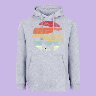 Cat Retro Vintage Style Heavyweight Hoodie Designed By Artisfamous