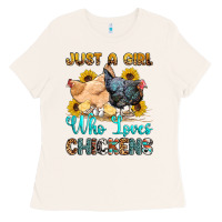 Bone just a girl who loves chickens Ladies Tee - OliviaCreatesArt