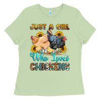 Matcha just a girl who loves chickens Ladies Tee - OliviaCreatesArt