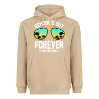 Mushroom school out forever retired teacher retro summer Heavyweight Hoodie - artisFamous