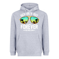 Heather Grey school out forever retired teacher retro summer Heavyweight Hoodie - artisFamous
