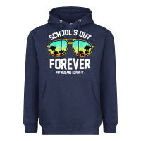 Navy school out forever retired teacher retro summer Heavyweight Hoodie - artisFamous
