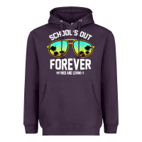 School Out Forever Retired Teacher Retro Summer Heavyweight Hoodie | Teevron