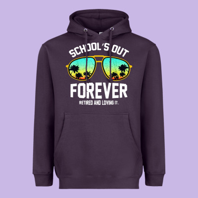 School Out Forever Retired Teacher Retro Summer Heavyweight Hoodie Designed By Artisfamous