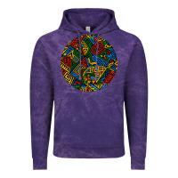 Cloud Purple african fabric pattern round earrings 3 Vintage Hoodie - BundleAndBundleShop