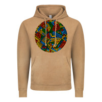 African Fabric Pattern Round Earrings 3 Vintage Hoodie | Teevron