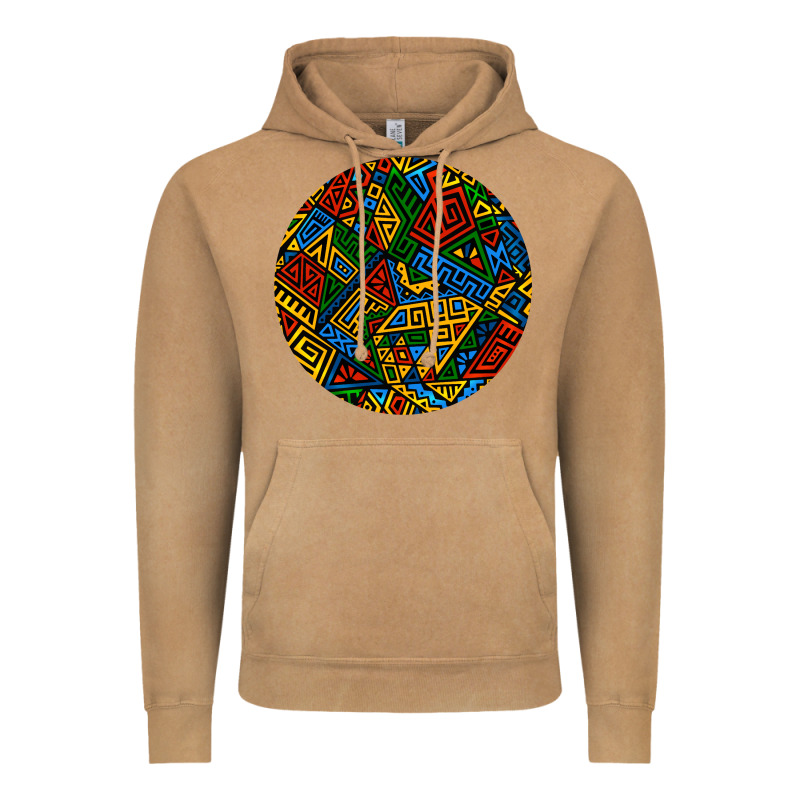 African Fabric Pattern Round Earrings 3 Vintage Hoodie by BundleAndBundleShop | Teevron