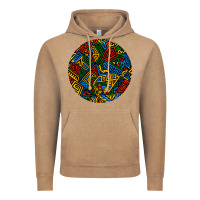 Vintage Coffee african fabric pattern round earrings 3 Vintage Hoodie - BundleAndBundleShop