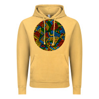 Vintage Mustard african fabric pattern round earrings 3 Vintage Hoodie - BundleAndBundleShop