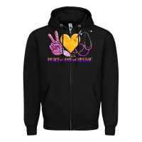 Black peace love nursing Zipper Hoodie - AdoDesignShop
