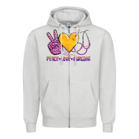 Dove Grey peace love nursing Zipper Hoodie - AdoDesignShop