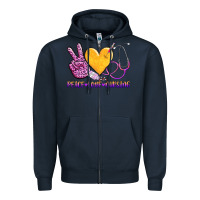 Navy peace love nursing Zipper Hoodie - AdoDesignShop