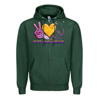 Sports Green peace love nursing Zipper Hoodie - AdoDesignShop