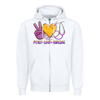 White peace love nursing Zipper Hoodie - AdoDesignShop