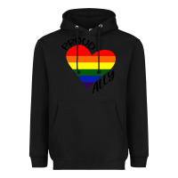 Black proud ally lgbt heart gay pride month Heavyweight Hoodie - artisFamous