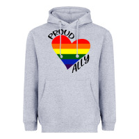 Heather Grey proud ally lgbt heart gay pride month Heavyweight Hoodie - artisFamous
