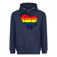 Navy proud ally lgbt heart gay pride month Heavyweight Hoodie - artisFamous