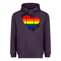 Plum proud ally lgbt heart gay pride month Heavyweight Hoodie - artisFamous