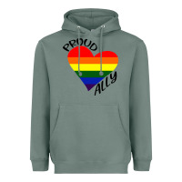Sage proud ally lgbt heart gay pride month Heavyweight Hoodie - artisFamous