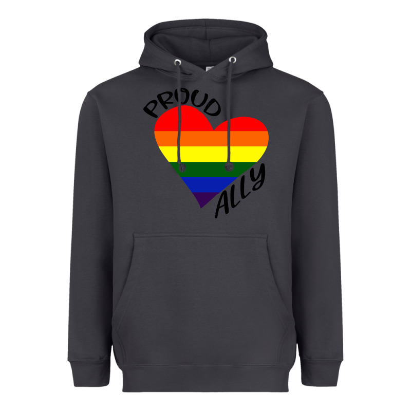 Proud Ally Lgbt Heart Gay Pride Month Heavyweight Hoodie by artisFamous | Teevron