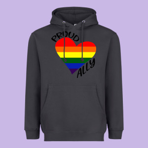 Proud Ally Lgbt Heart Gay Pride Month Heavyweight Hoodie Designed By Artisfamous