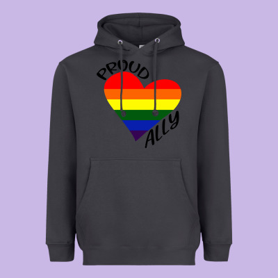 Proud Ally Lgbt Heart Gay Pride Month Heavyweight Hoodie Designed By Artisfamous