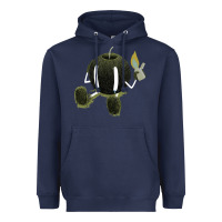 Navy self destruction Heavyweight Hoodie - artisFamous