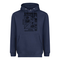 Navy hot crazy matrix matrix Heavyweight Hoodie - artisFamous