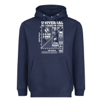 Navy hot crazy matrix matrix Heavyweight Hoodie - artisFamous