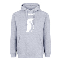 Heather Grey linux Heavyweight Hoodie - artisFamous
