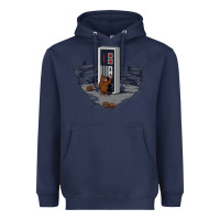 Navy dawn of gaming Heavyweight Hoodie - artisFamous