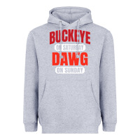 Heather Grey buckeye on saturday Heavyweight Hoodie - artisFamous