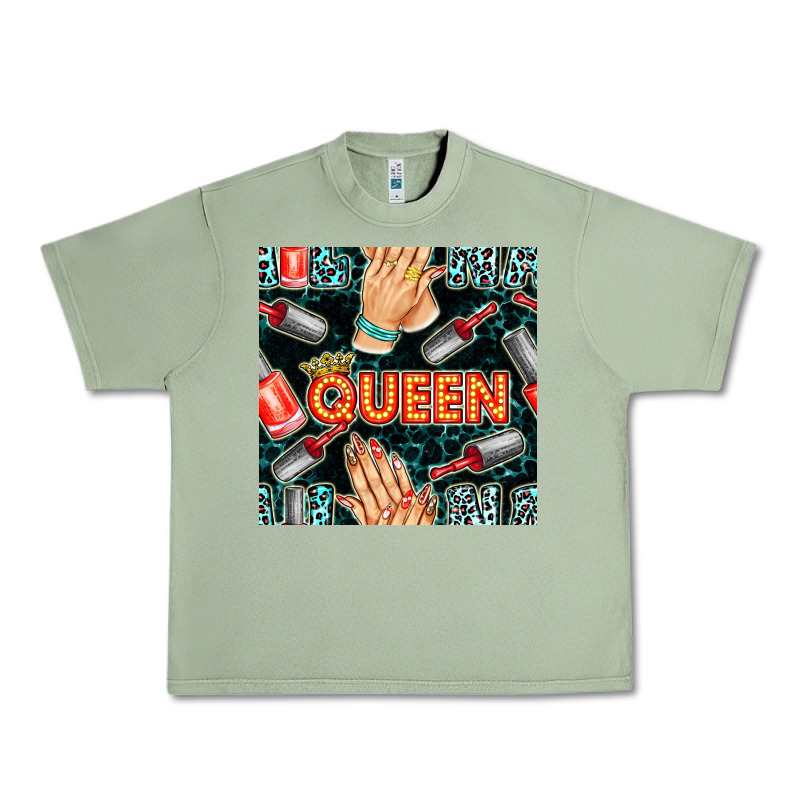 Nail Queen Hand And Polish With Lights And Leopard Seamless Pattern Bb Urban Heavy Tee by BundleAndBundleShop | Teevron