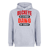 Heather Grey buckeye on saturday Heavyweight Hoodie - artisFamous