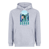 Heather Grey Osaka Japan Heavyweight Hoodie - artisFamous