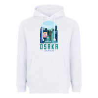 White Osaka Japan Heavyweight Hoodie - artisFamous