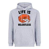 Heather Grey crab life is relentless Heavyweight Hoodie - artisFamous