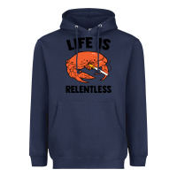 Navy crab life is relentless Heavyweight Hoodie - artisFamous