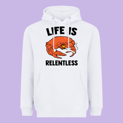 Crab Life Is Relentless Heavyweight Hoodie Designed By Artisfamous