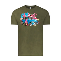 Vintage Olive American truck gnomes Vintage Tee - FaDigitalArtStudio