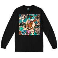 Black western cowgirl seamless pattern Long Sleeve Tee - BundleAndBundleShop