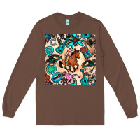 Chestnut western cowgirl seamless pattern Long Sleeve Tee - BundleAndBundleShop
