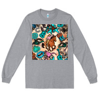 Heather Grey western cowgirl seamless pattern Long Sleeve Tee - BundleAndBundleShop