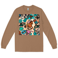 Western Cowgirl Seamless Pattern Long Sleeve Tee | Teevron