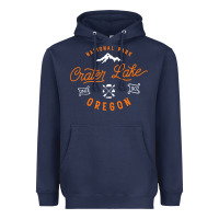 Navy crater lake oregon national park vintage retro Heavyweight Hoodie - artisFamous