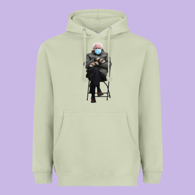 Bernie Sitting In The Cold With Mittens Meme Heavyweight Hoodie Designed By Artisfamous