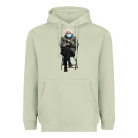Matcha bernie sitting in the cold with mittens meme Heavyweight Hoodie - artisFamous
