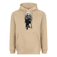 Mushroom bernie sitting in the cold with mittens meme Heavyweight Hoodie - artisFamous
